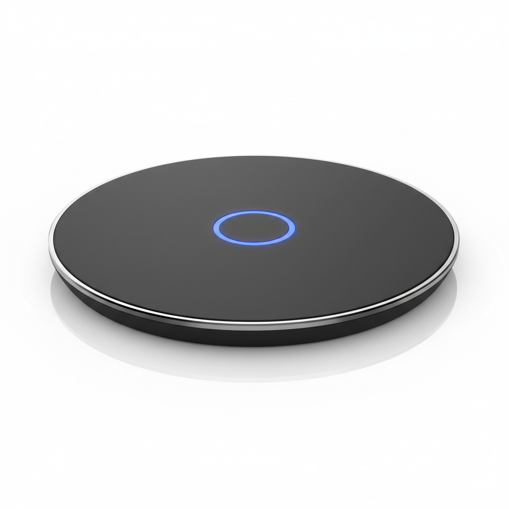 Cargador inalámbrico minimalista con indicador LED azul