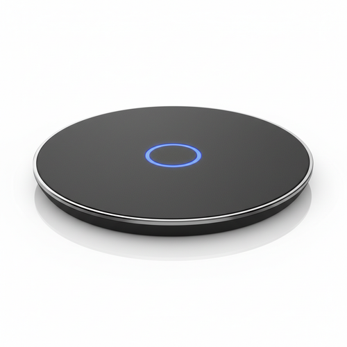 Cargador inalámbrico minimalista con indicador LED azul